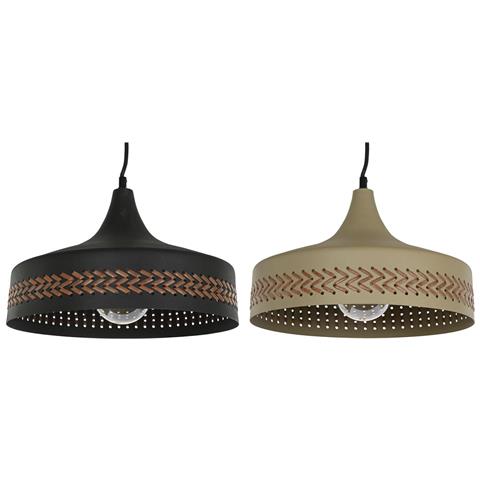Lampadario Dkd Home Decor Marrone Nero Crema Metallo 50 W 35 X 35 X 20 Cm (2 Unità) - Foto 1