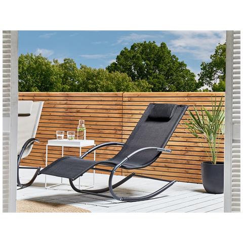 Lettino Da Giardino Nero E Argento Carano Ii - Foto 1