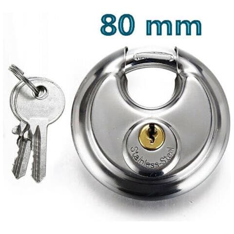 Lucchetto Rotondo Antiscasso Catenaccio 80mm Corazzato Blindato 2 Chiavi Bici - Foto 1