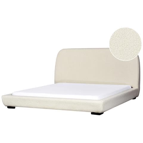 Letto Matrimoniale Bouclé Beige 180 X 200 Cm Roisel - Foto 2