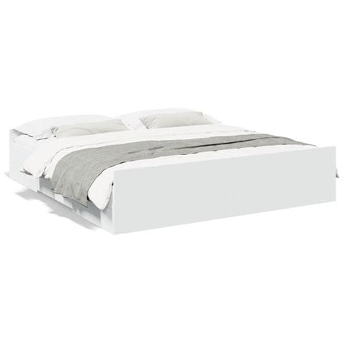 Giroletto Con Cassetti Bianco 200x200 Cm In Legno Multistrato - Foto 2