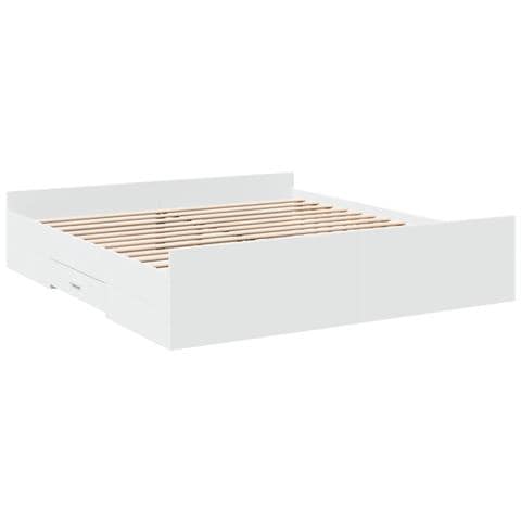 Giroletto Con Cassetti Bianco 200x200 Cm In Legno Multistrato - Foto 3