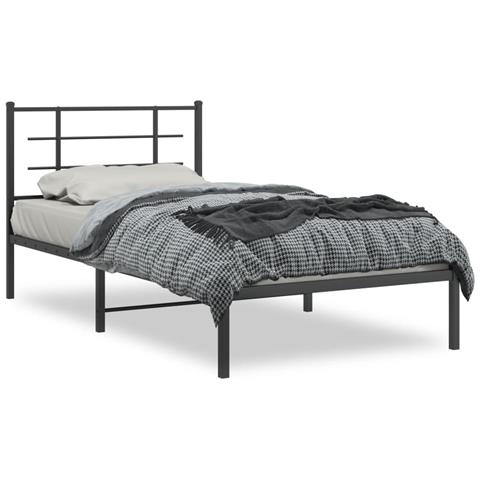 Giroletto Con Testiera In Metallo Nero 107x203 Cm - Foto 2