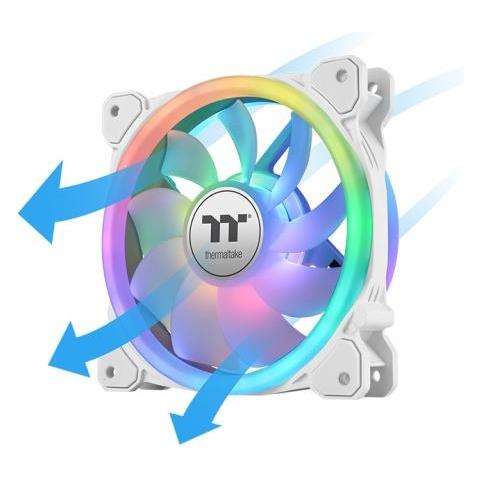 Swafan 14 Rgb Radiator Fan Tt Premium Edition White Case Per Computer Raffreddatore D'aria 14 Cm Bianco 3 Pz - Foto 2