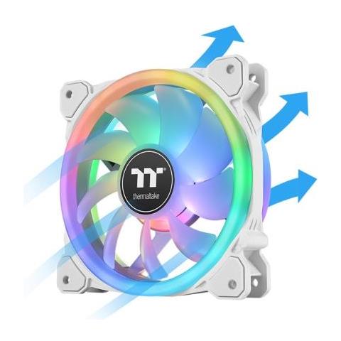 Swafan 14 Rgb Radiator Fan Tt Premium Edition White Case Per Computer Raffreddatore D'aria 14 Cm Bianco 3 Pz - Foto 3