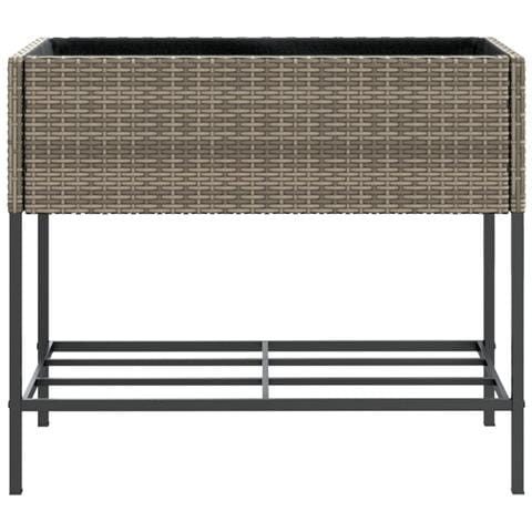 Fioriere Giardino con Ripiani 2pz Grigie 90x40x75cm Polyrattan - Foto 10
