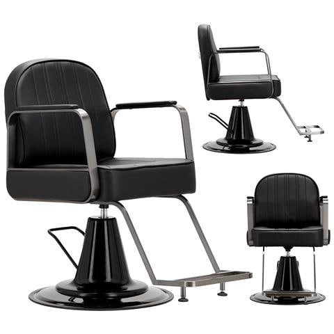 Poltrona Da Barbiere Girevole Idraulica Per Salone Di Parrucchiere Poggiapiedi Cromato Palermo Barber Chair - Foto 1