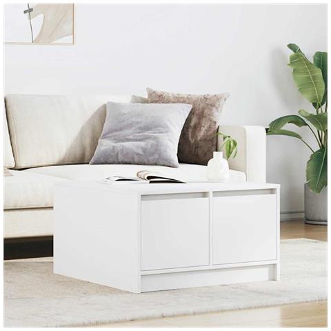 Tavolino da Salotto con Cassetti Bianco 70,5x70x40 cm - Foto 1