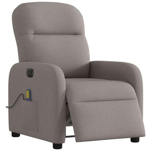 Poltrona Massaggiante Reclinabile Elettrica Tortora In Tessuto - Foto 3