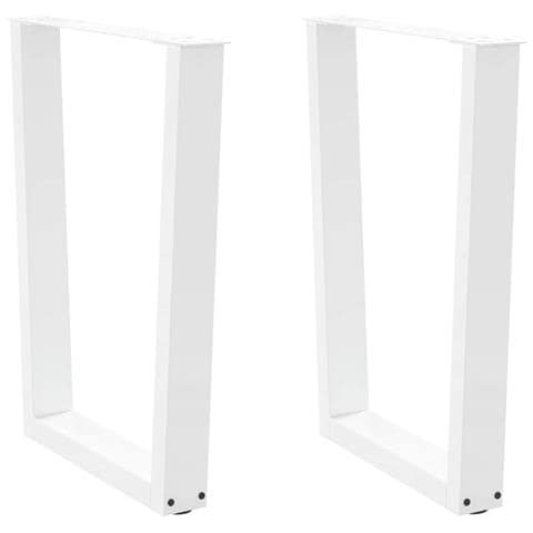 Gambe Per Tavolo Pranzo A V 2 Pz Bianco 60x(72-73,3)cm Acciaio - Foto 1