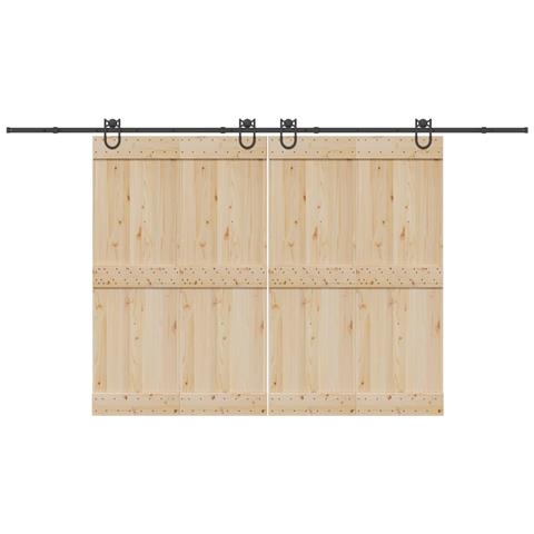 Kit Di Binari Per Porte Scorrevoli 400 Cm Acciaio Nero - Foto 1