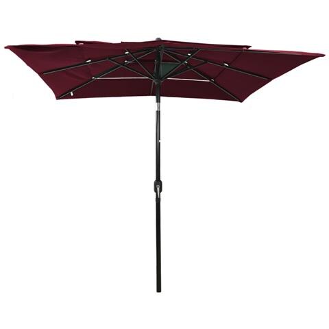 Lusso Casadino - Ombrellone A 3 Livelli Con Palo In Alluminio Rosso Bordò 3 M - Foto 1