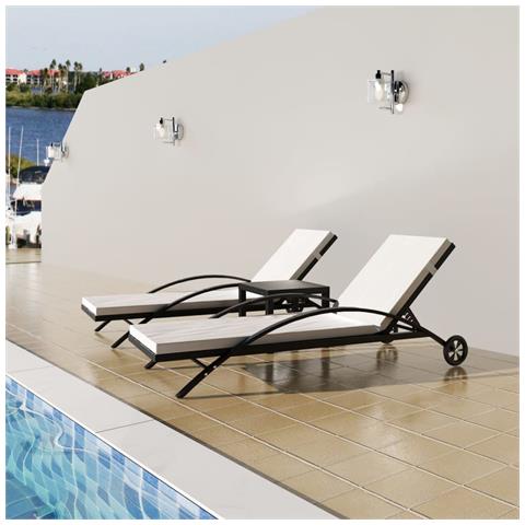 Lettini Prendisole Con Tavolino In Polyrattan Nero - Foto 7