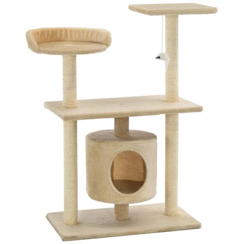 Lusso Casadino - Albero Per Gatti Con Tiragraffi In Sisal 95 Cm Beige - Foto 1