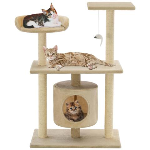 Lusso Casadino - Albero Per Gatti Con Tiragraffi In Sisal 95 Cm Beige - Foto 8