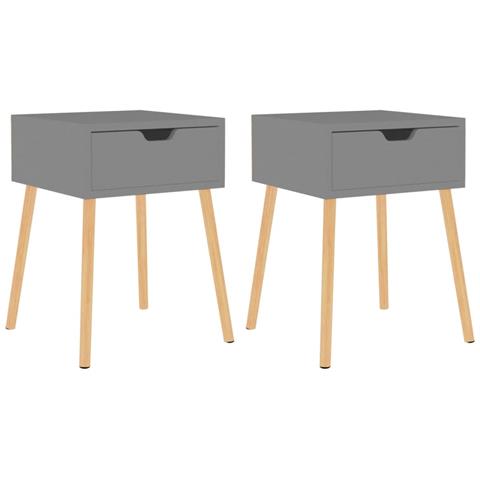 Comodini 2 Pz Grigi 40x40x56 Cm In Legno Multistrato - Foto 1