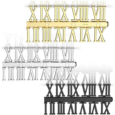 Placca Numerale Per Orologio Fai-da-te - Oro Argento Nero Numeri Romani - Foto 3
