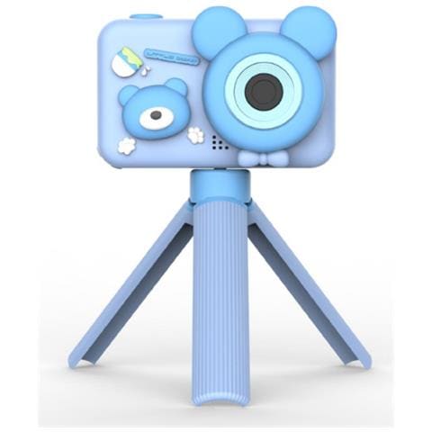 Simpatica Macchina Fotografica Per Bambini Con Doppio Obiettivo E Supporto Blue - Foto 1