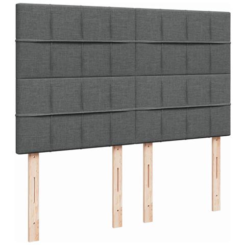 Giroletto a Molle con Materasso Grigio Scuro 160x200 cm Tessuto - Foto 9
