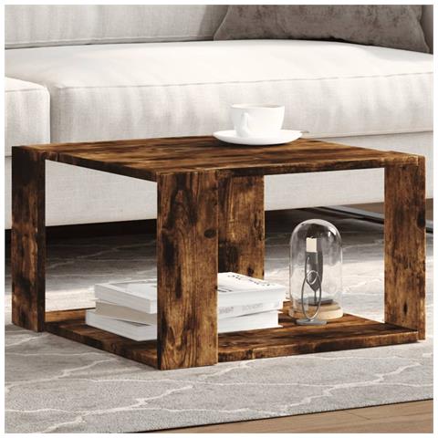Tavolino Salotto Rovere Fumo 51,5x51,5x30cm Legno Multistrato - Foto 2