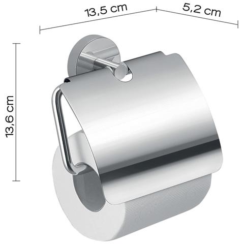 Portarotolo Coperto Da Muro In Acciaio Inox E Cromall 2325 Serie Eros Cromato - Foto 2