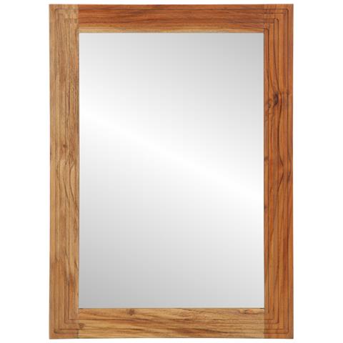 Specchio da Bagno 50x70x3 cm in Legno Massello di Acacia - Foto 2