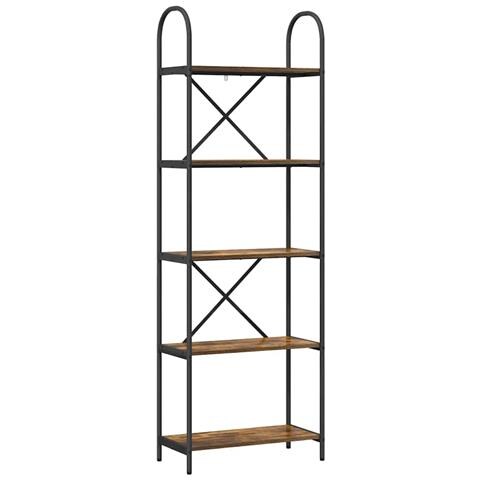 Libreria Rovere fumo 60 x 30 x 183 cm Legno multistrato - Foto 1