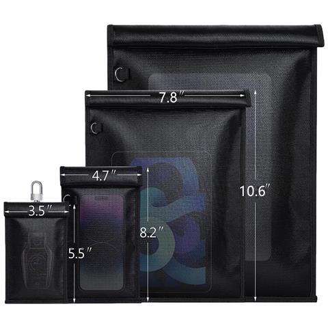 Set Di 4 Custodie Schermanti Rfid - Borsa Di Faraday Per Chiavi Auto, Telefoni Ed Elettronica Black - Foto 1