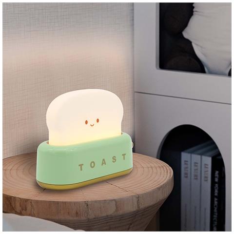 Luce Notturna Per Bambini, Atmosfera Dolce E Rilassante Belyo Toast Divertente, Blanc / Vert - Foto 4