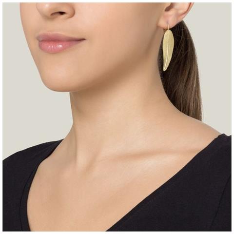 Orecchino A Gancio In Foglia D'oro - Foto 2