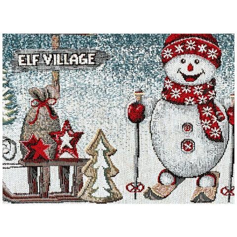 Federa Cuscino Arredo Casa Fodera Tessuto Cinigliato Fantasie Natalizie Made Italy 40x60 Polo Nord - Foto 2