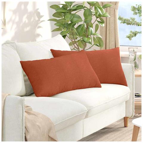 Cuscini da Divano 2 pcs Rosso Arancio 80 x 40 cm - Foto 2