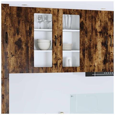 Pensile cucina Rovere fumé 80 x 31 x 80 cm Legno multistrato - Foto 2