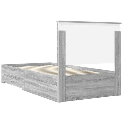 Struttura del letto con testiera Grigio Sonoma 100 x 200 cm - Foto 9