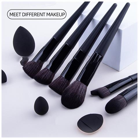 Set Di 25 Pennelli Trucco Con Spugne, Ciotola Di Pulizia E Borsa - Kit Completo Per Viso E Occhi - Foto 5