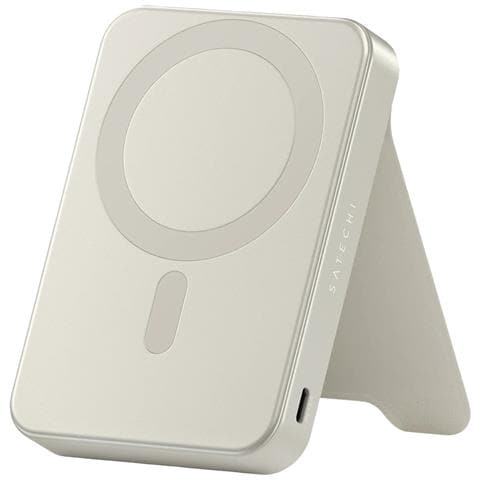 Powerbank Magnetico 10000mah Compatibile Qi2 15w Modello Onthego Con Supporto, Beige - Foto 1