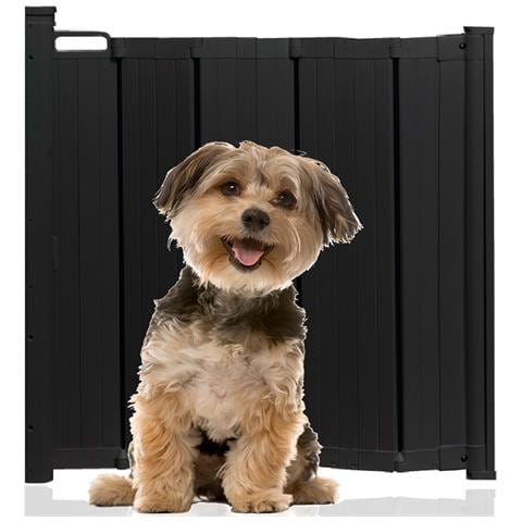 Bettacare Cancelletto Per Cani Automatico Pieghevole E Retrattile, 55cm - 89cm, Nero - Foto 1