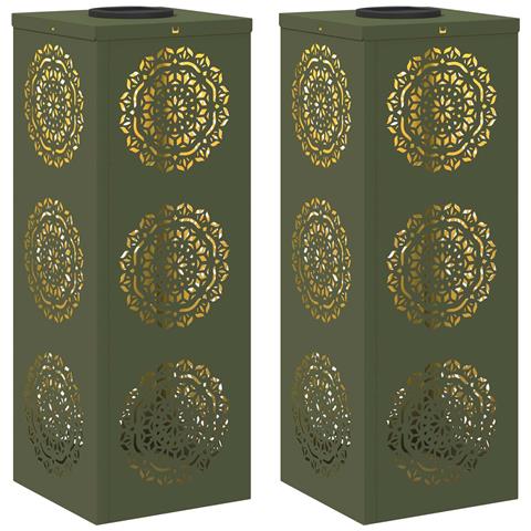 Faro LED solare per sentieri 2 pcs Verde oliva - Foto 1