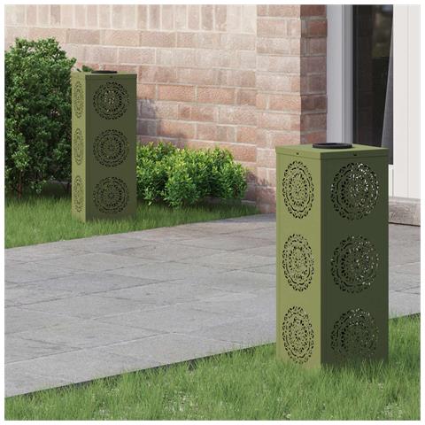 Faro LED solare per sentieri 2 pcs Verde oliva - Foto 2