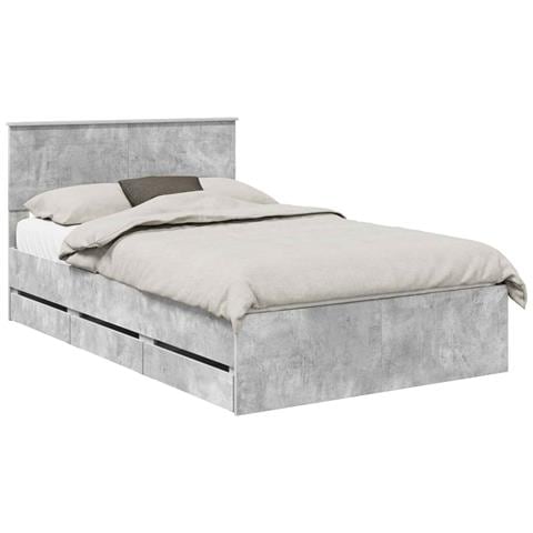 Struttura del letto con cassetto Grigio cemento 135 x 190 cm - Foto 1