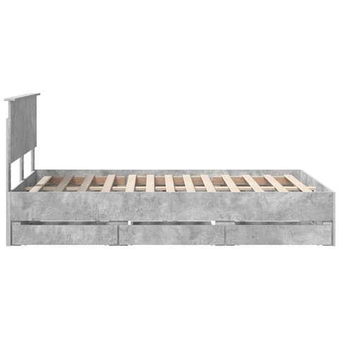Struttura del letto con cassetto Grigio cemento 135 x 190 cm - Foto 9