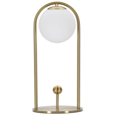 Lampada Da Tavolo Glamy Arc A In Ferro Dorato E Vetro Opalino Ø 21 Cm - Foto 1