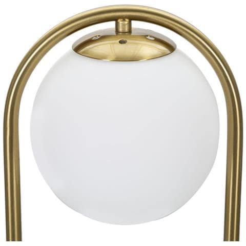 Lampada Da Tavolo Glamy Arc A In Ferro Dorato E Vetro Opalino Ø 21 Cm - Foto 2