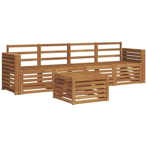 Set divani 5 pcs Naturale Legno di Acacia Massello - Foto 1