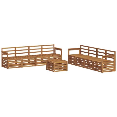 Set divani 9 pcs Naturale Legno di Acacia Massello - Foto 1