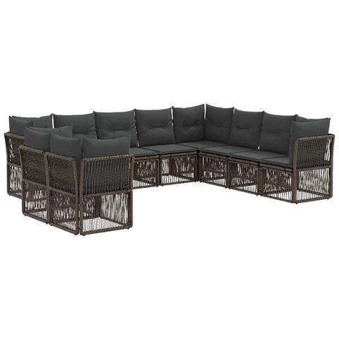 Set Divano da Giardino 10 pcs Grigio polyrattan - Foto 1