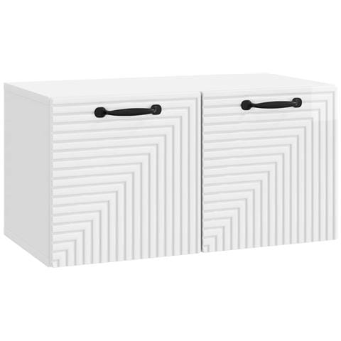 Mobile Porta TV da Muro Bianco Lucido 59,5 x 31 x 30 cm - Foto 1