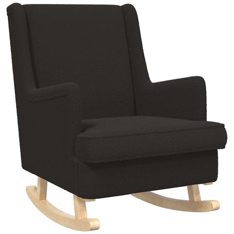 Sedia a dondolo Nero 62 x 80 x 85 cm Tessuto in Lana di Pecora - Foto 1