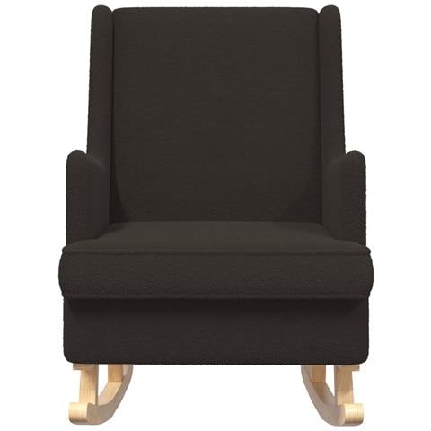 Sedia a dondolo Nero 62 x 80 x 85 cm Tessuto in Lana di Pecora - Foto 2