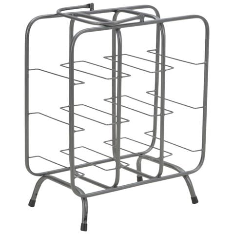 Portabottiglie Rack Rettangolare In Ferro Grigio Scuro 9 Posti 40x23x47,5 Cm - Foto 1
